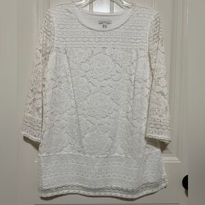 Isaac Mizrahi White Lace Blouse